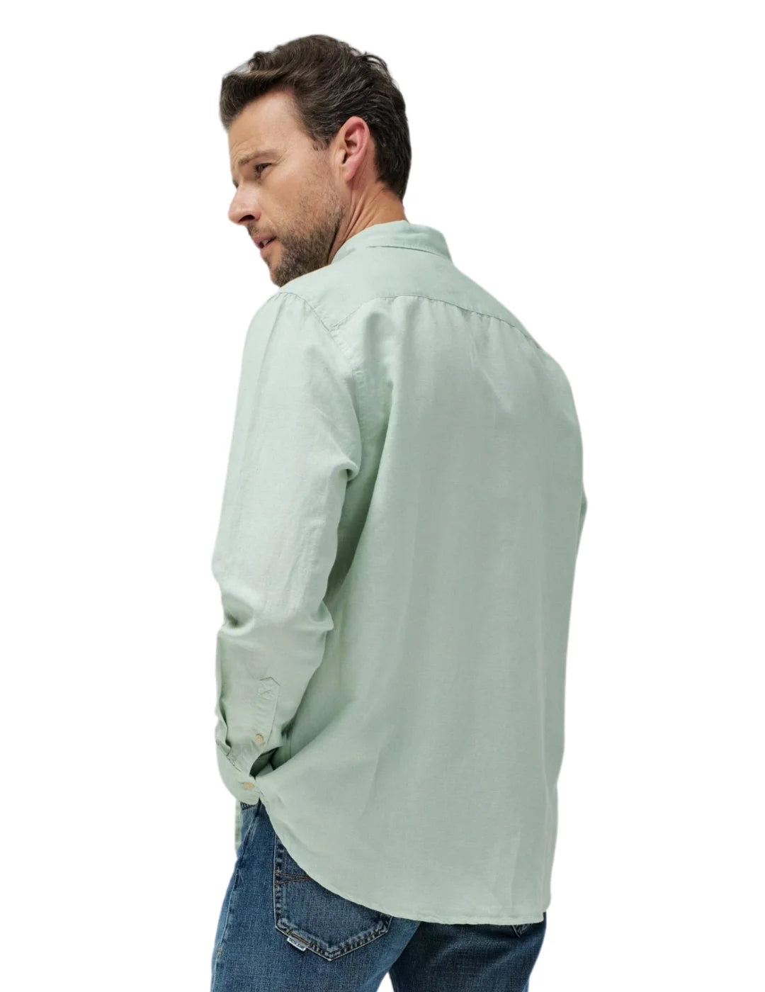 Camisa De Lino Salsa Jeans Verde Claro | Bicos de Fío