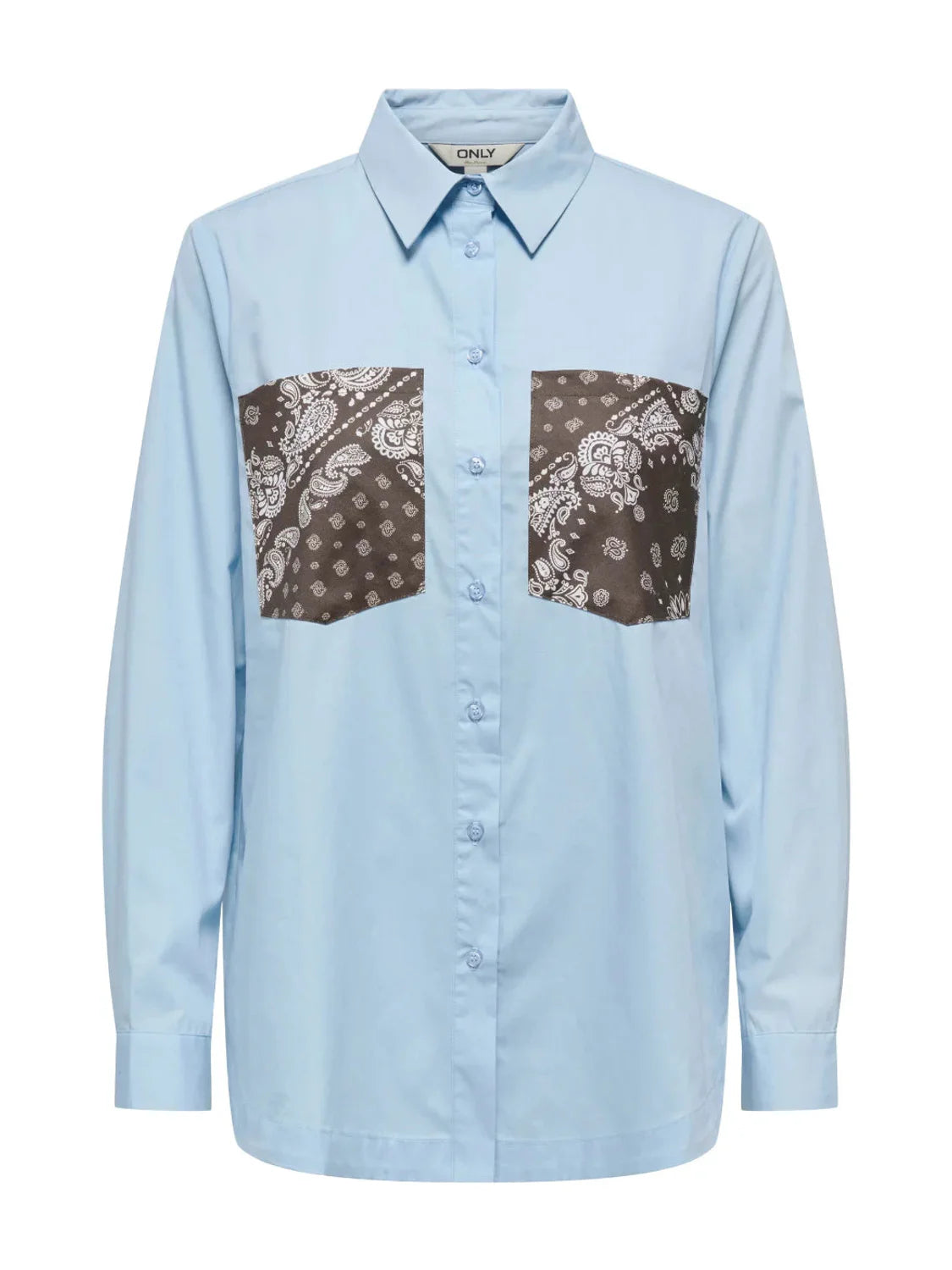 Camisa ONLY New Sable Lidia Bolsillos Azul | Bicos de Fío