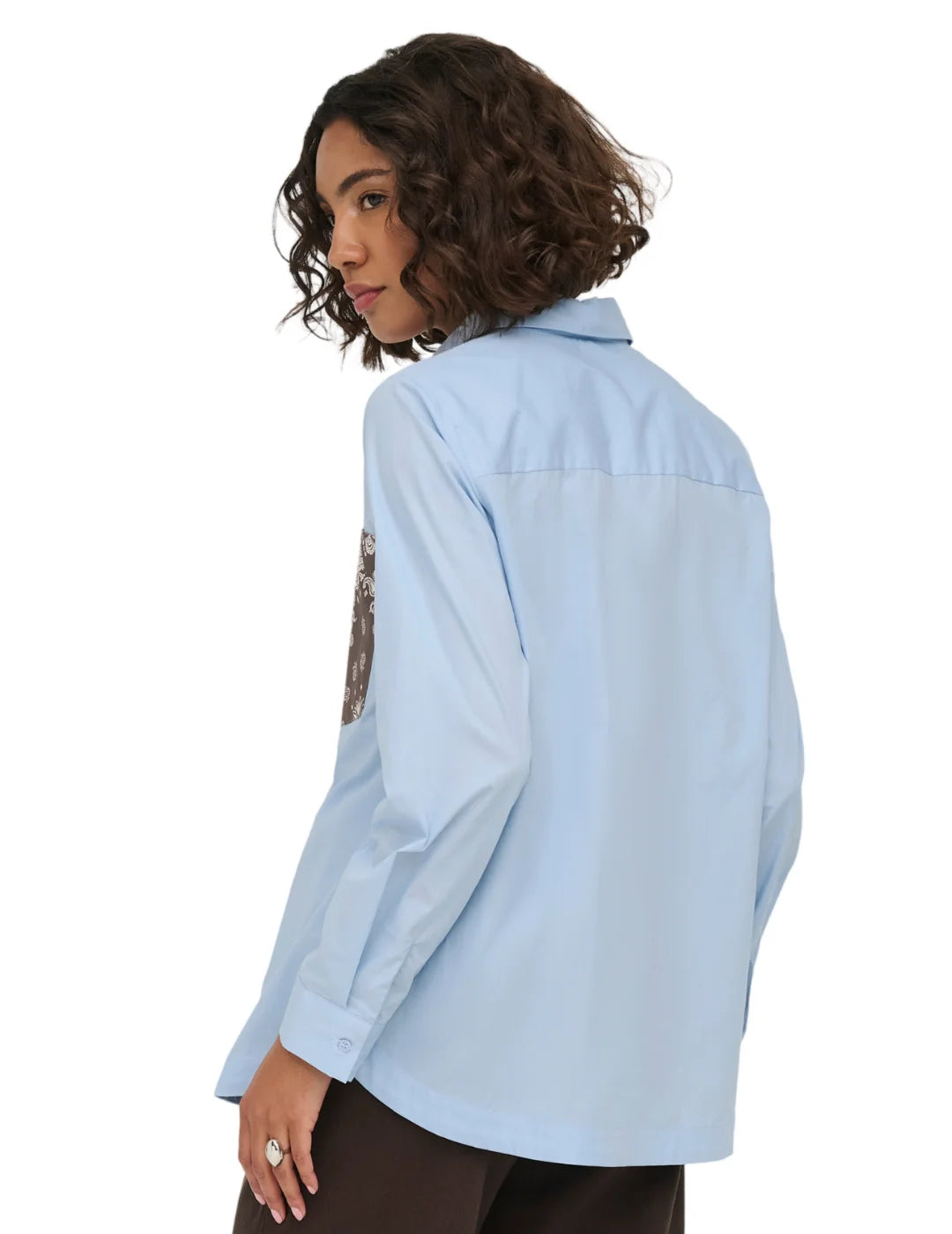 Camisa ONLY New Sable Lidia Bolsillos Azul | Bicos de Fío