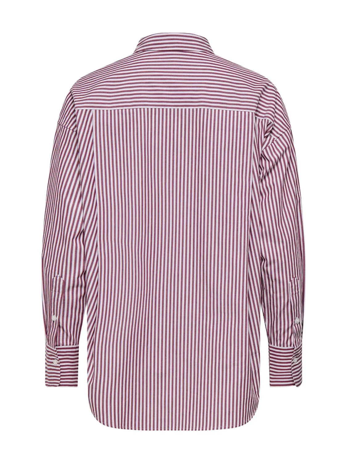 Camisa ONLY Virana Rayas Granate Fig | Bicos de Fío
