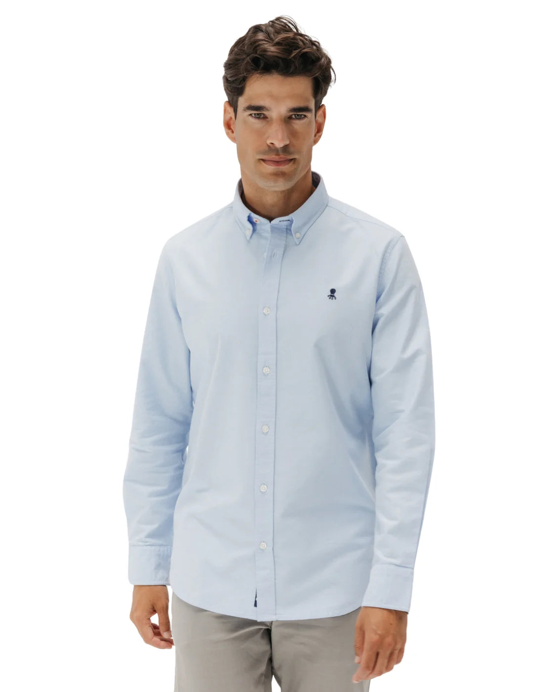 Camisa Oxford Casual El Pulpo Azul | Bicos de Fío
