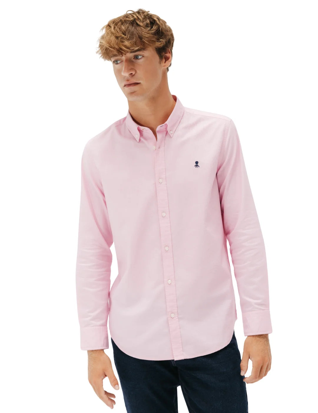 Camisa Oxford Casual El Pulpo Rosa | Bicos de Fío