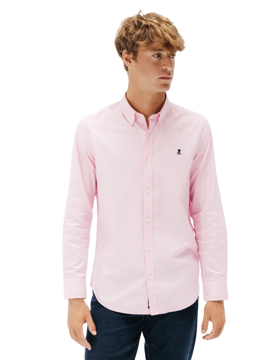 Camisa Oxford Casual El Pulpo Rosa | Bicos de Fío