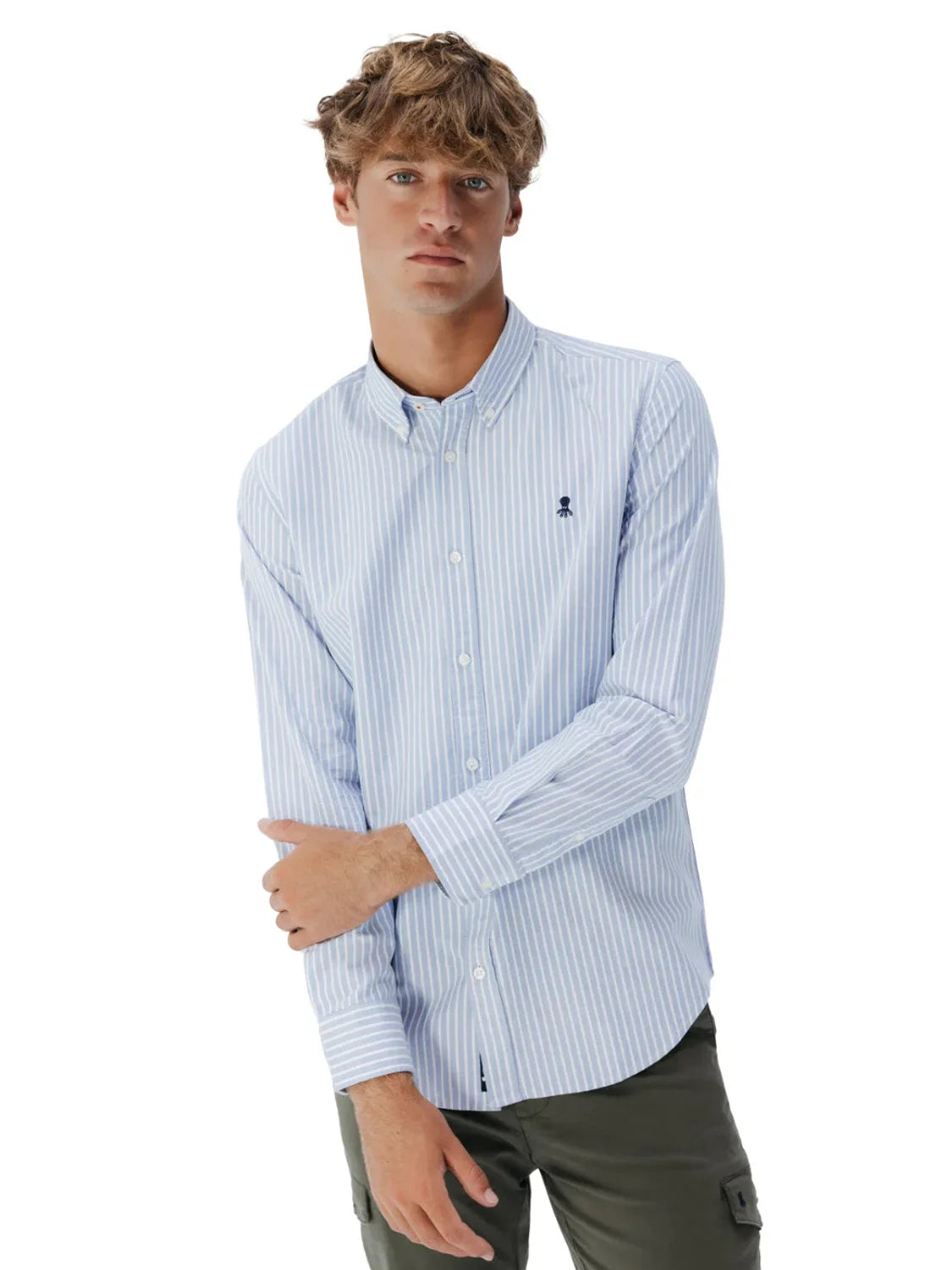 Camisa Oxford El Pulpo Rayas Azul | Bicos de Fío