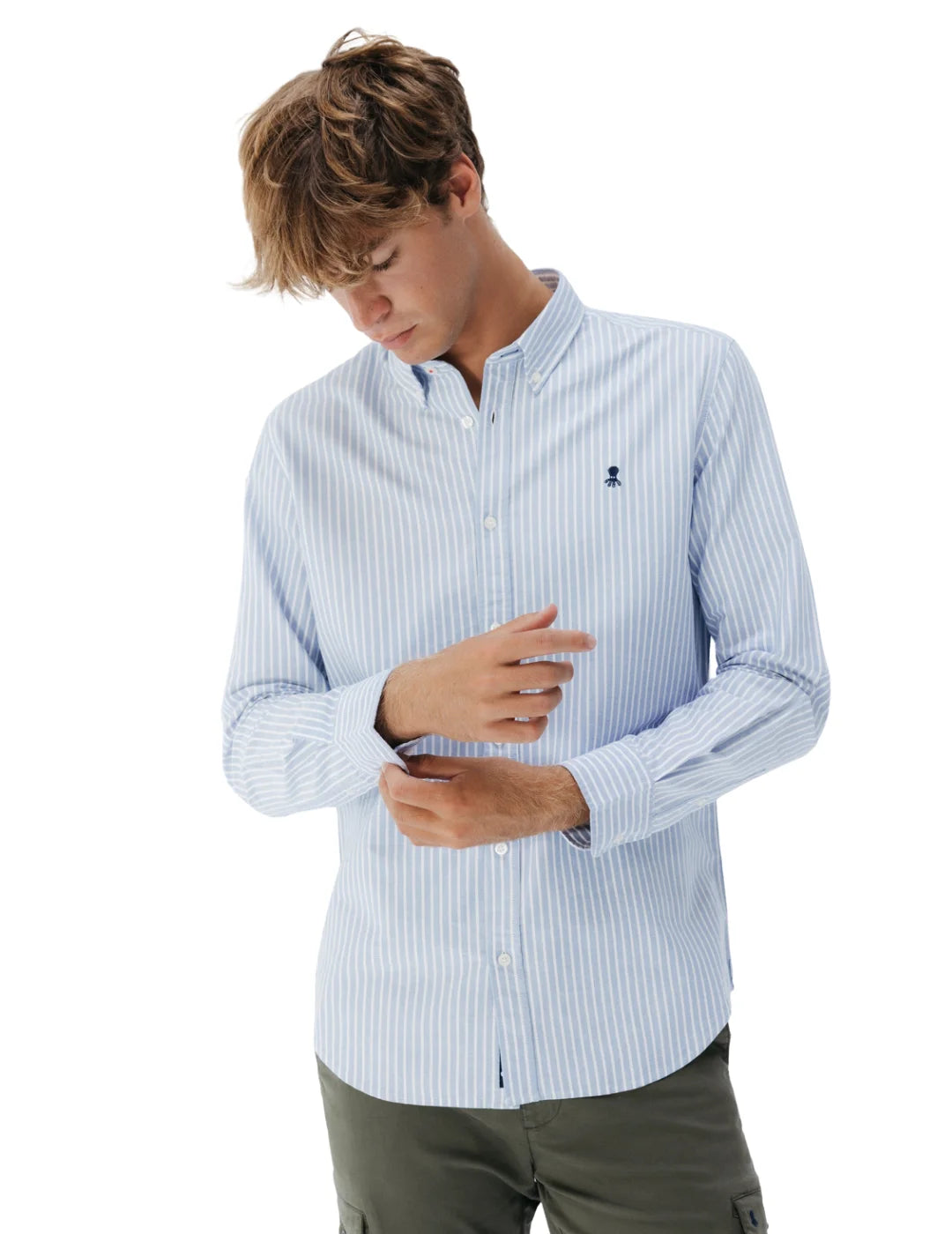 Camisa Oxford El Pulpo Rayas Azul | Bicos de Fío