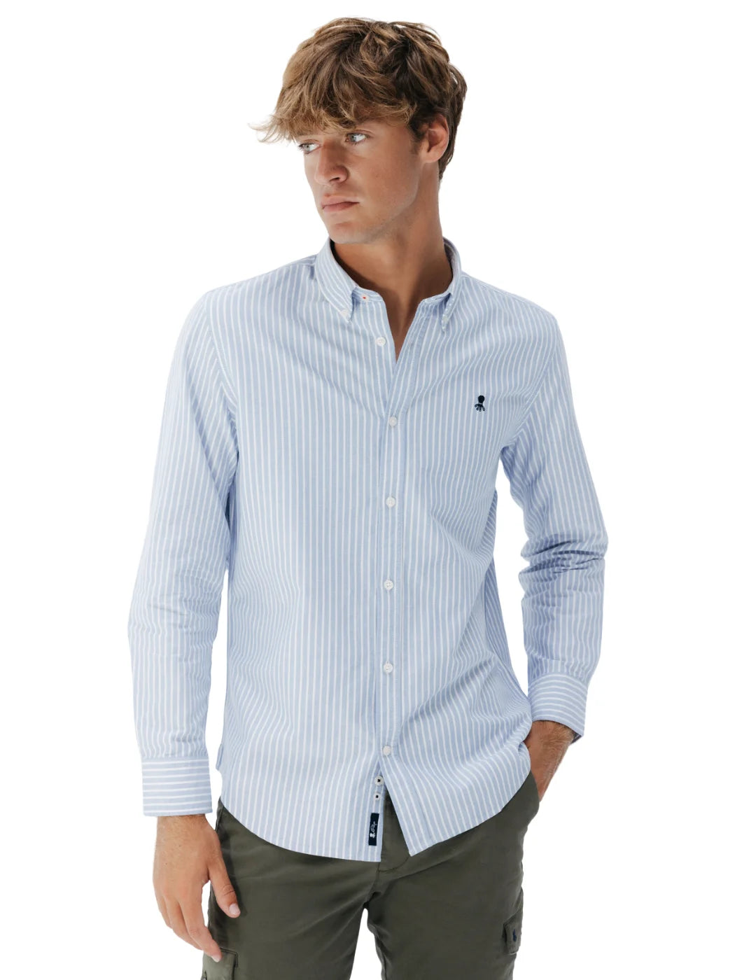 Camisa Oxford El Pulpo Rayas Azul | Bicos de Fío