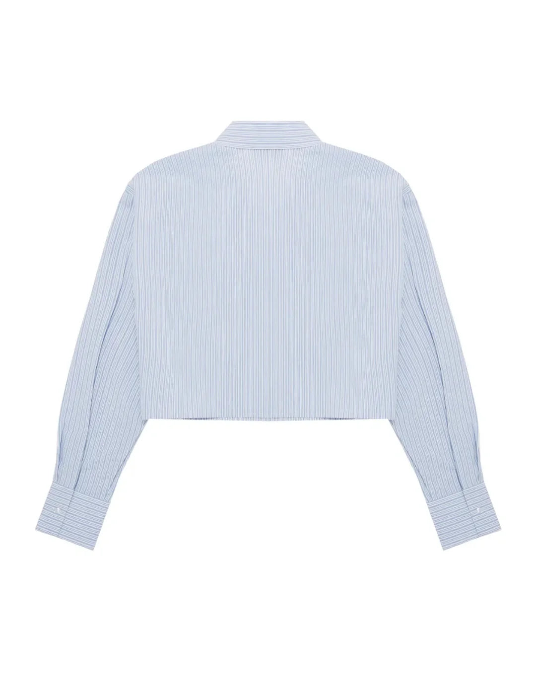 Camisa Popelin Cropped BALMOHK Azul | Bicos de Fío