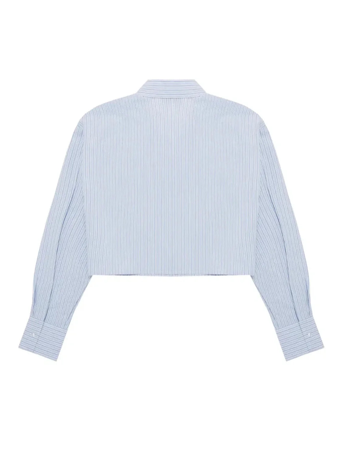 Camisa Popelin Cropped BALMOHK Azul | Bicos de Fío