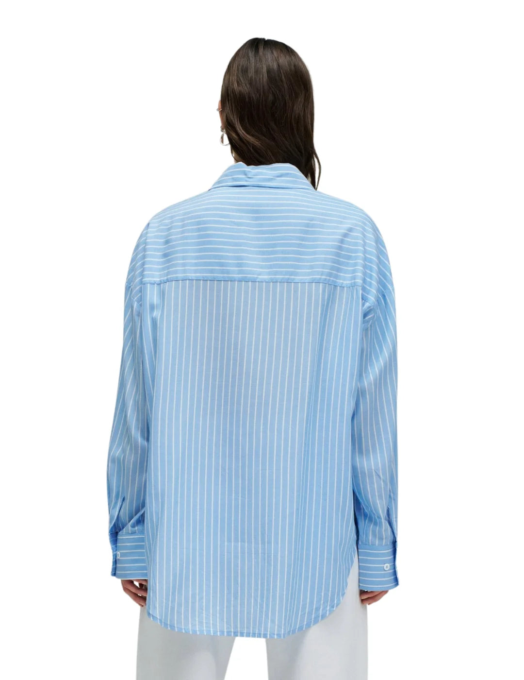 Camisa Rayas Encaje Salsa Jeans Azul | Bicos de Fío