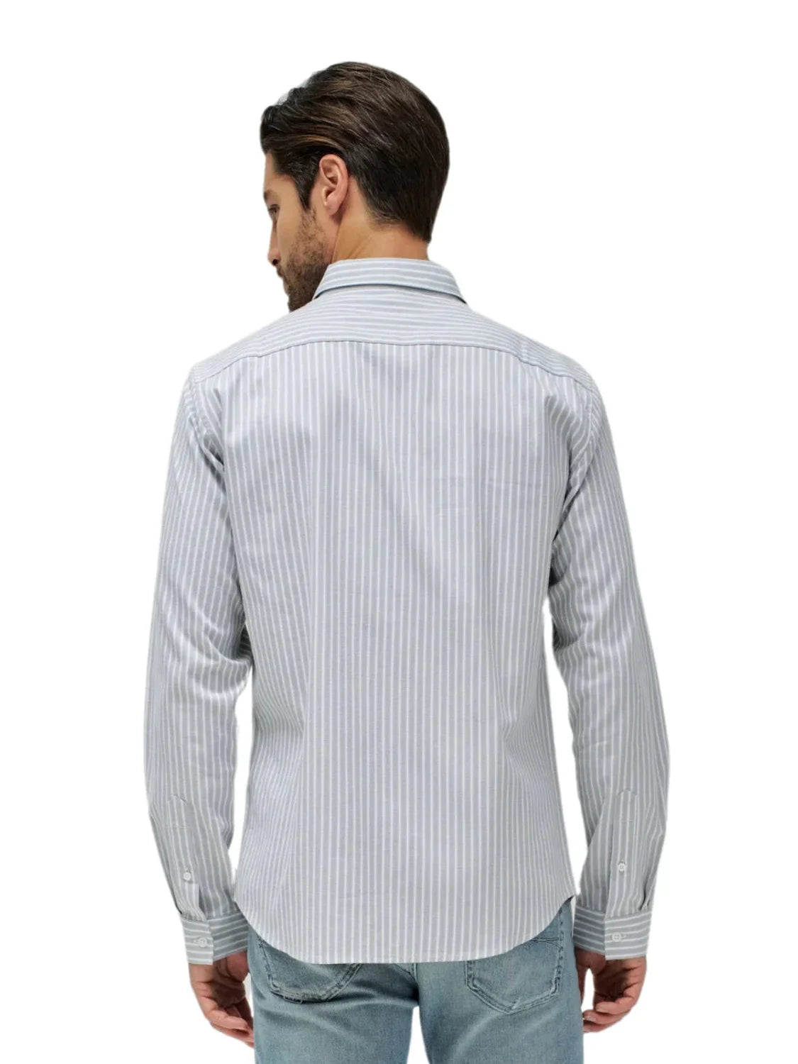 Camisa Rayas Salsa Jeans Gris | Bicos de Fío