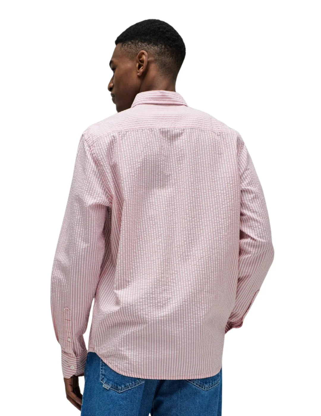 Camisa Rayas Seersucker Salsa Jeans Rosa | Bicos de Fío