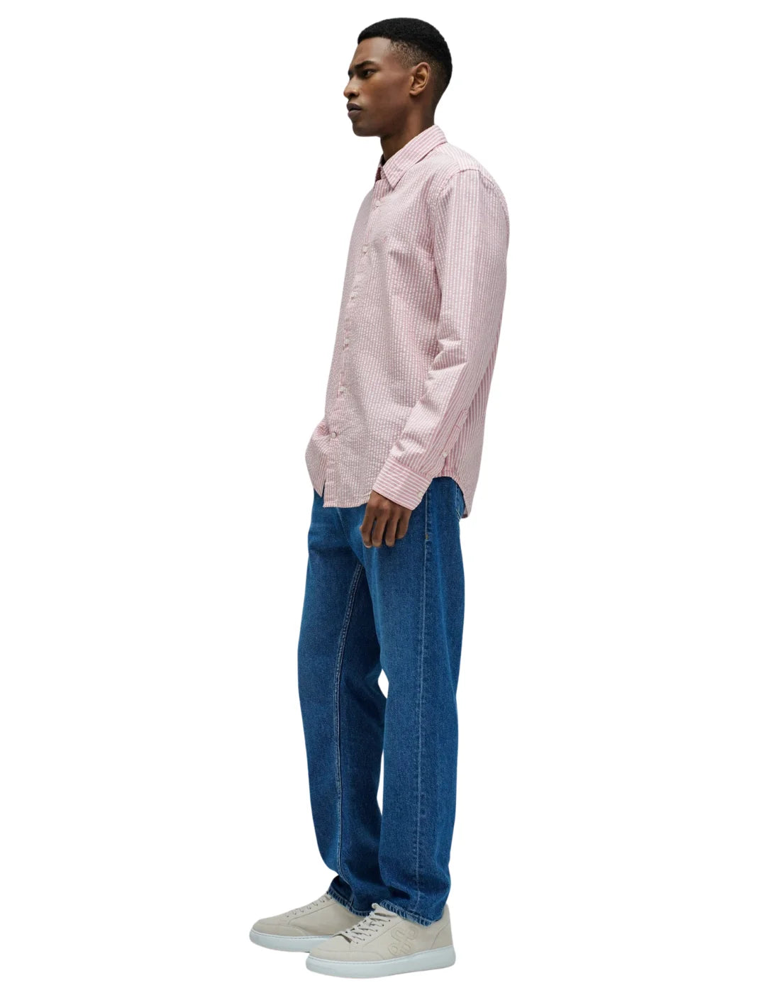 Camisa Rayas Seersucker Salsa Jeans Rosa | Bicos de Fío