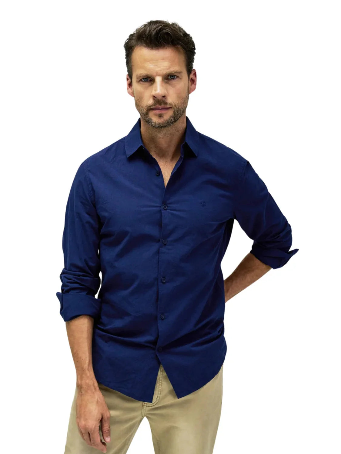 Camisa Regular Fit Salsa Jeans Azul | Bicos de Fío