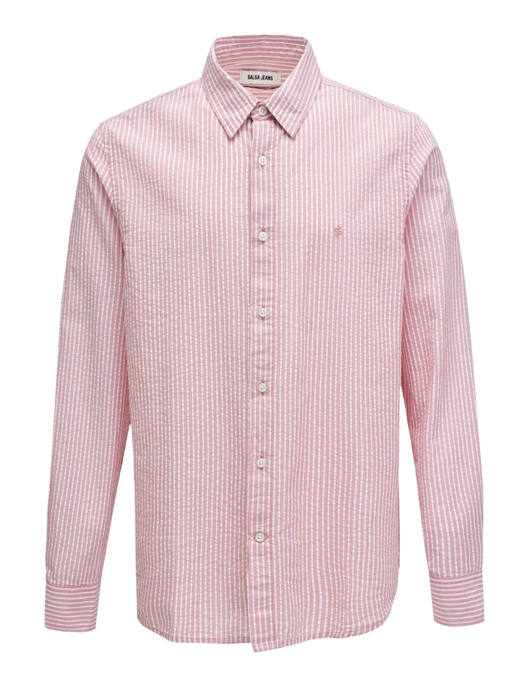 Camisa Rayas Seersucker Salsa Jeans Rosa | Bicos de Fío
