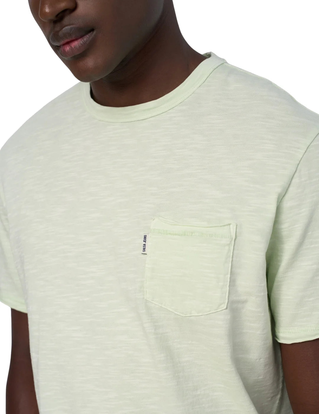 Camiseta Salsa Jeans Bolsillo Verde Lima | Bicos de Fío