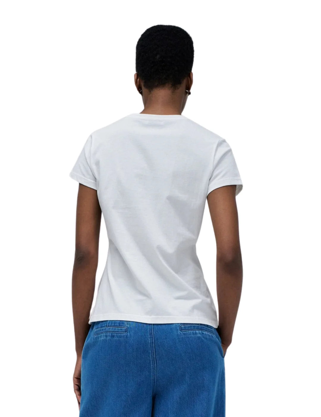 Camiseta Bordado Lentejuelas Salsa Jeans Blanco | Bicos de Fío
