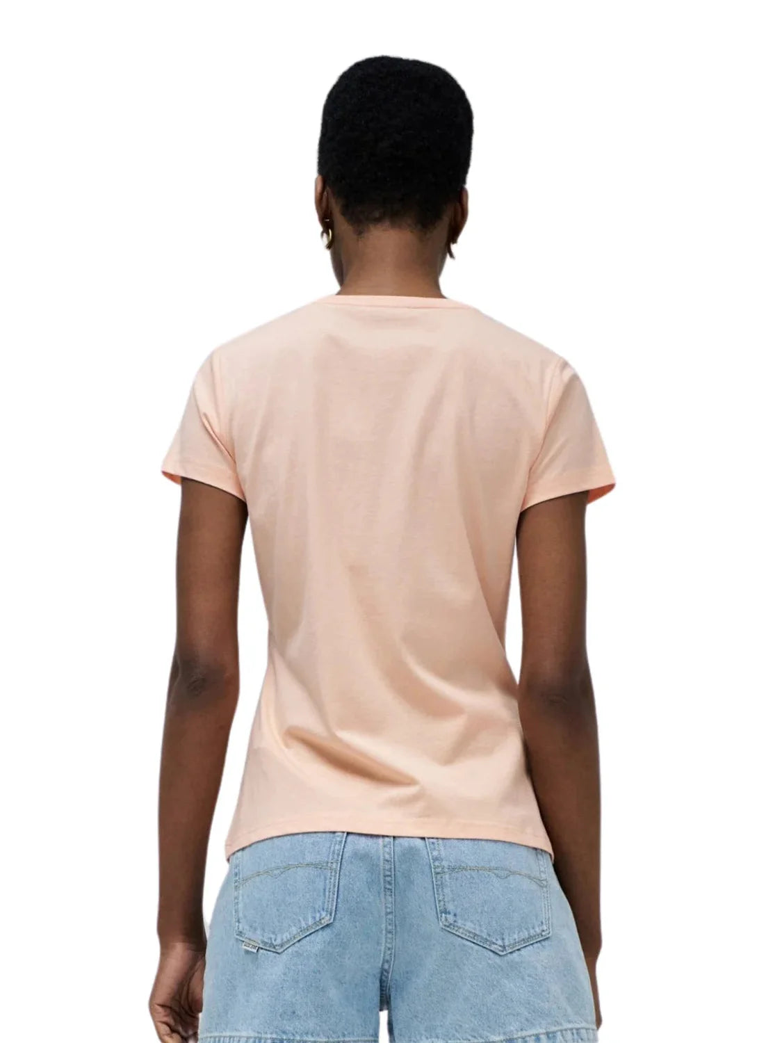 Camiseta Bordado Lentejuelas Salsa Jeans Rosa | Bicos de Fío