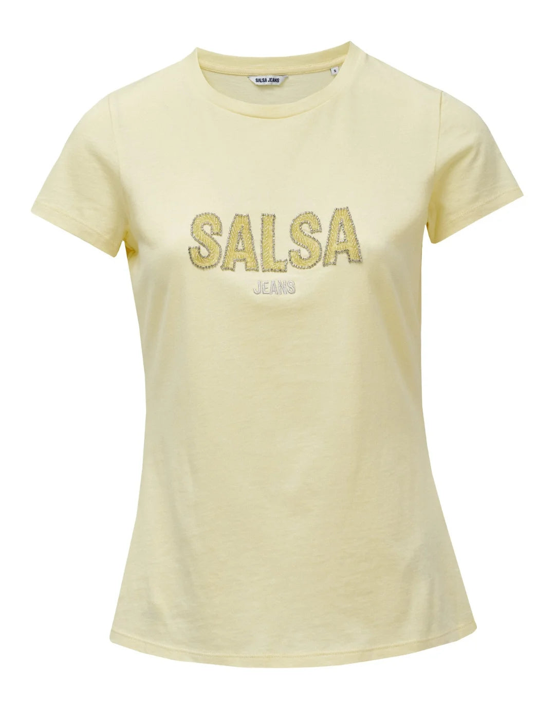 Camiseta Branding Abalorios Salsa Jeans Amarillo | Bicos de Fío