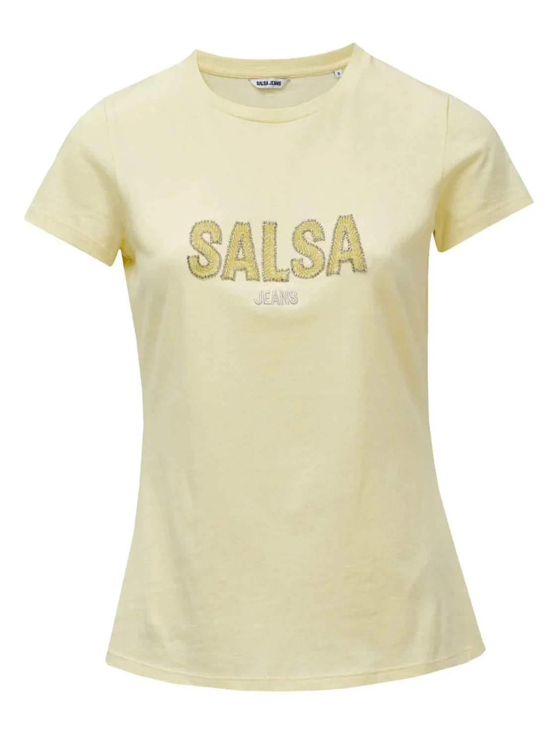 Camiseta Branding Abalorios Salsa Jeans Amarillo | Bicos de Fío
