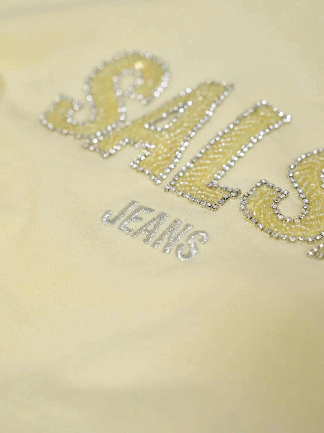 Camiseta Branding Abalorios Salsa Jeans Amarillo | Bicos de Fío