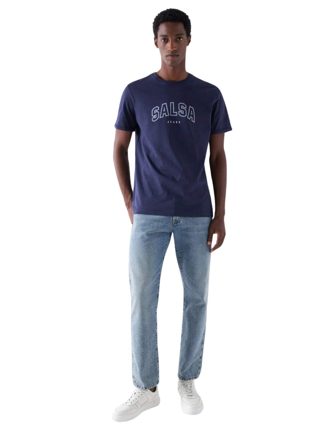 Camiseta Logo Universitario Salsa Jeans Azul Marino | Bicos de Fío