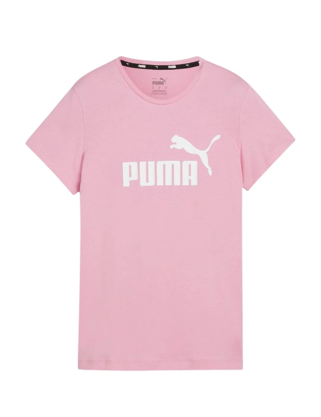 Camiseta PUMA Logo Essentials Rosa Bicos de Fío