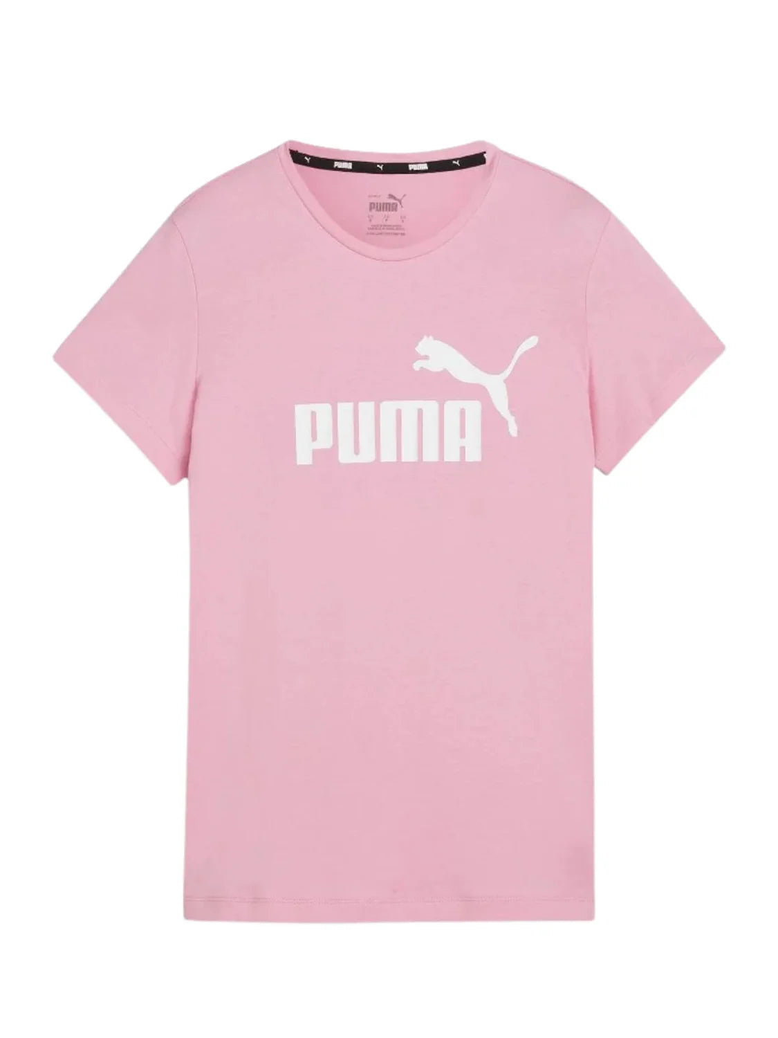 Camiseta PUMA Logo Essentials Rosa | Bicos de Fío