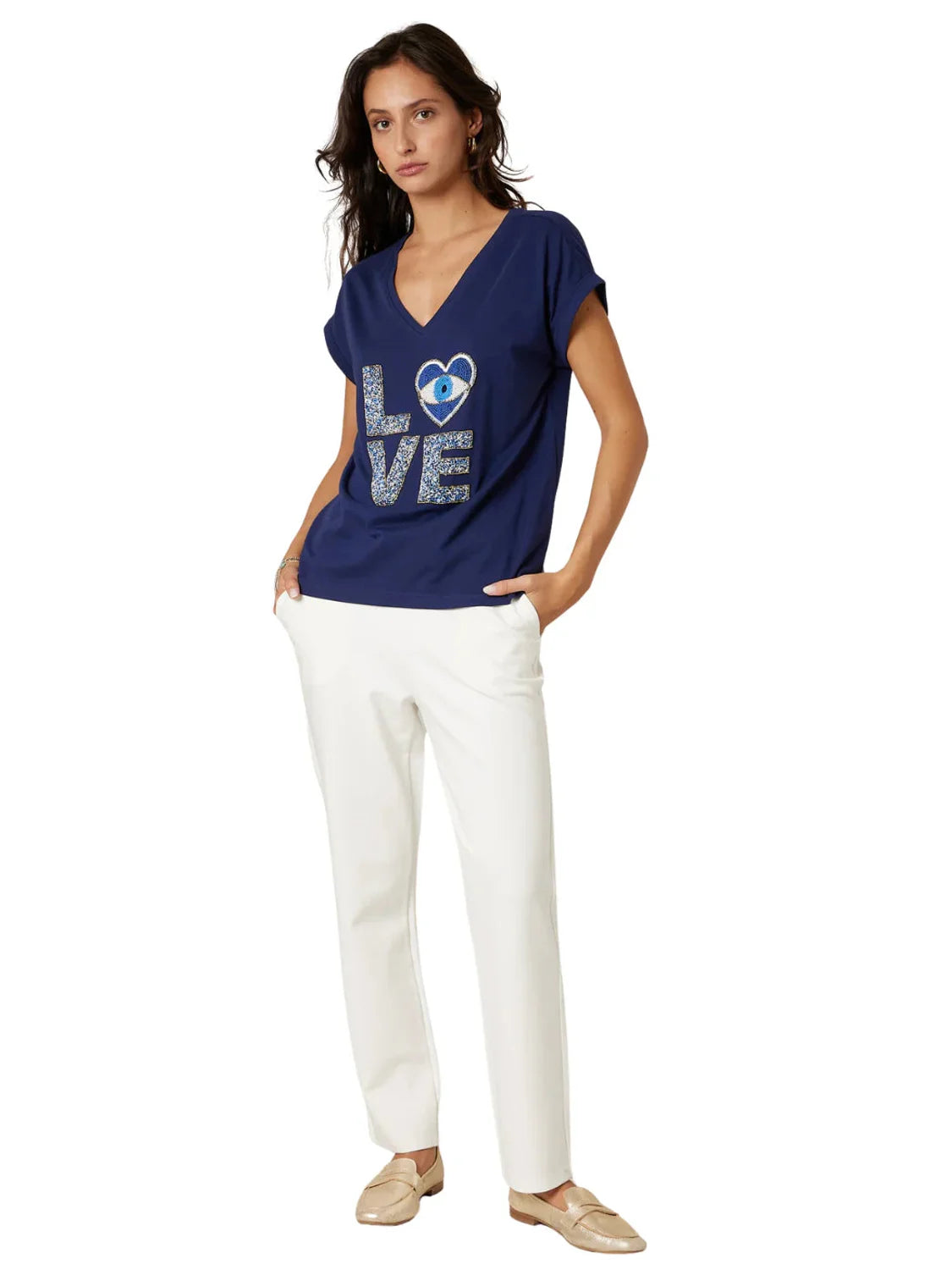 Camiseta DEELUXE Mykolove Azul Marino | Bicos de Fío