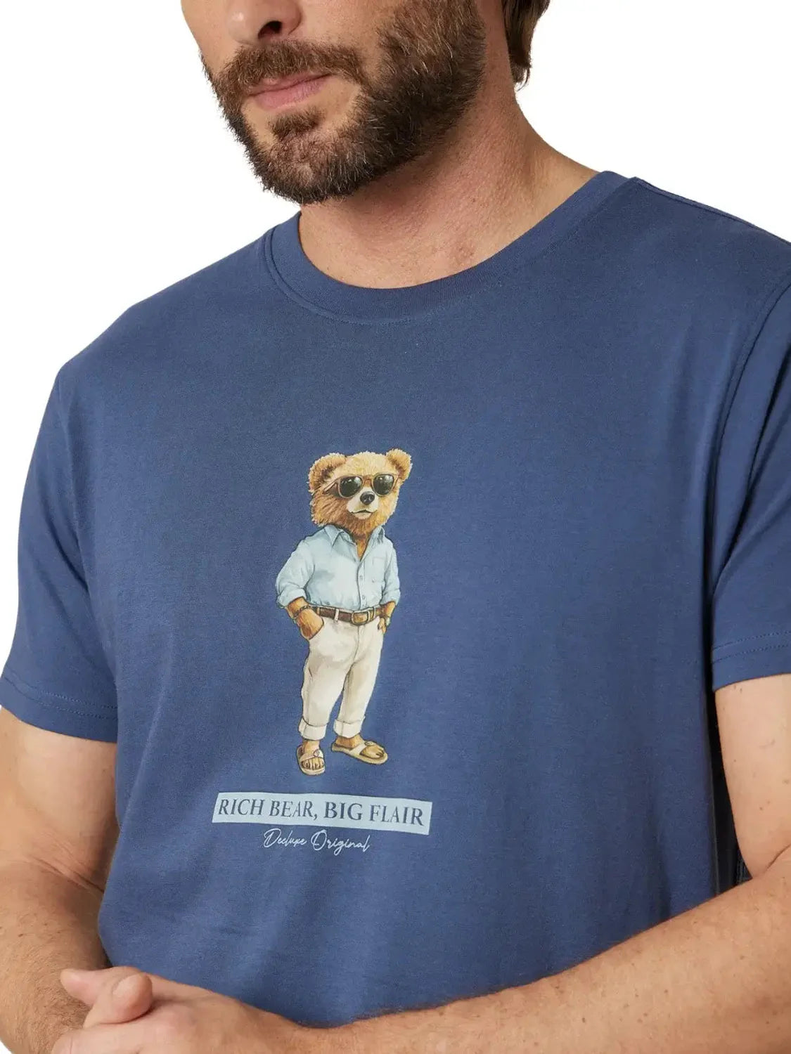 Camiseta DEELUXE Richbear Azul Indigo | Bicos de Fío