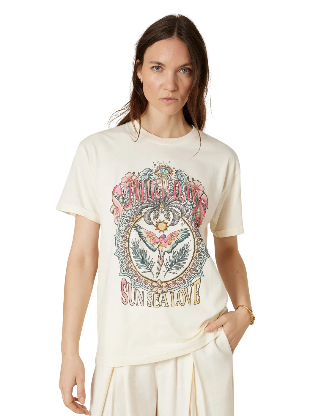 Camiseta DEELUXE Summdays Beige | Bicos de Fío