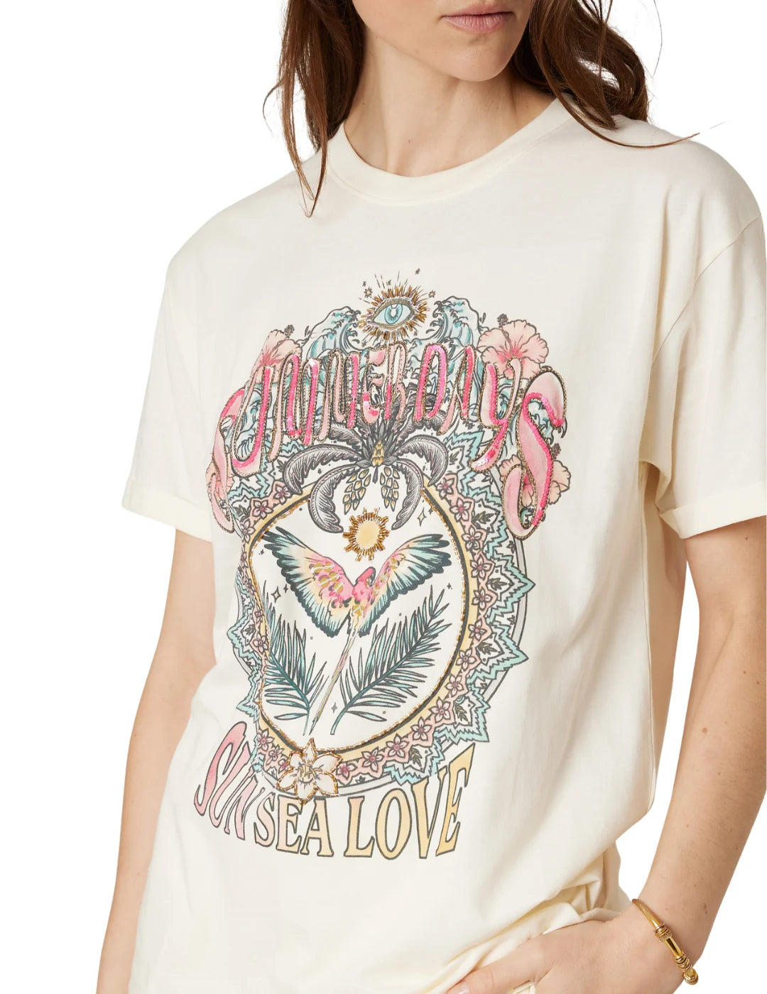 Camiseta DEELUXE Summdays Beige | Bicos de Fío