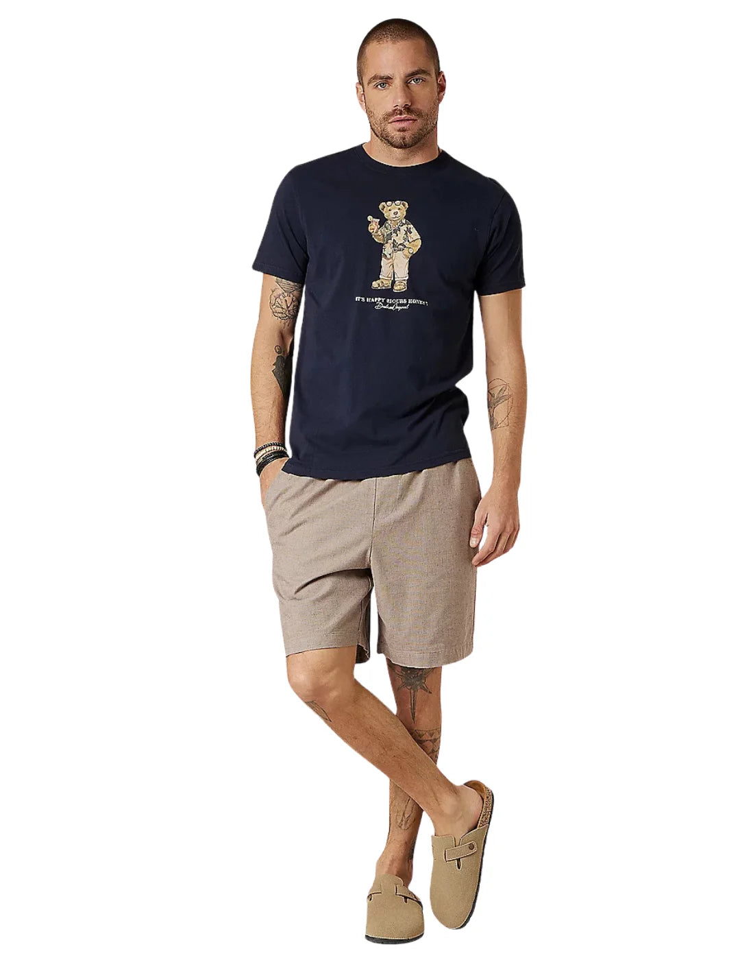 Camiseta DEELUXE Sunbear Azul Marino | Bicos de Fío