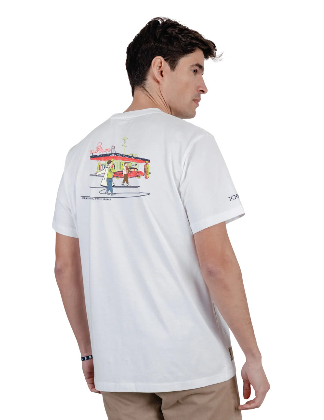 Camiseta El Pulpo Petrol Station Blanco | Bicos de Fío