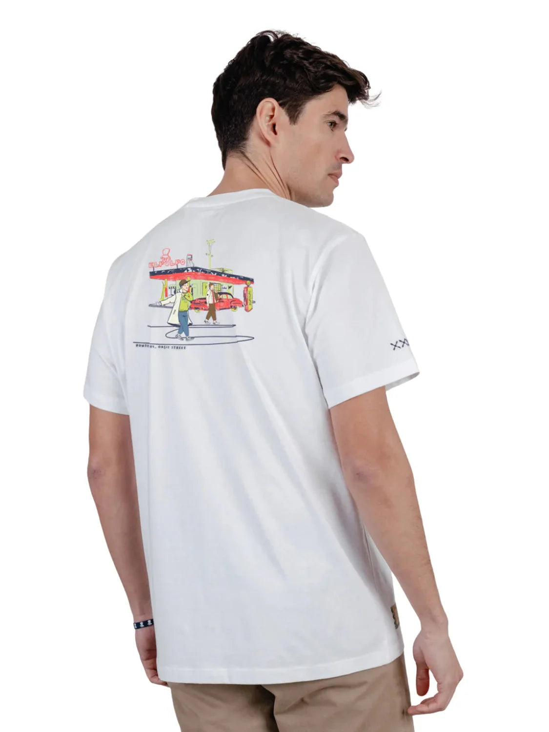 Camiseta El Pulpo Petrol Station Blanco | Bicos de Fío