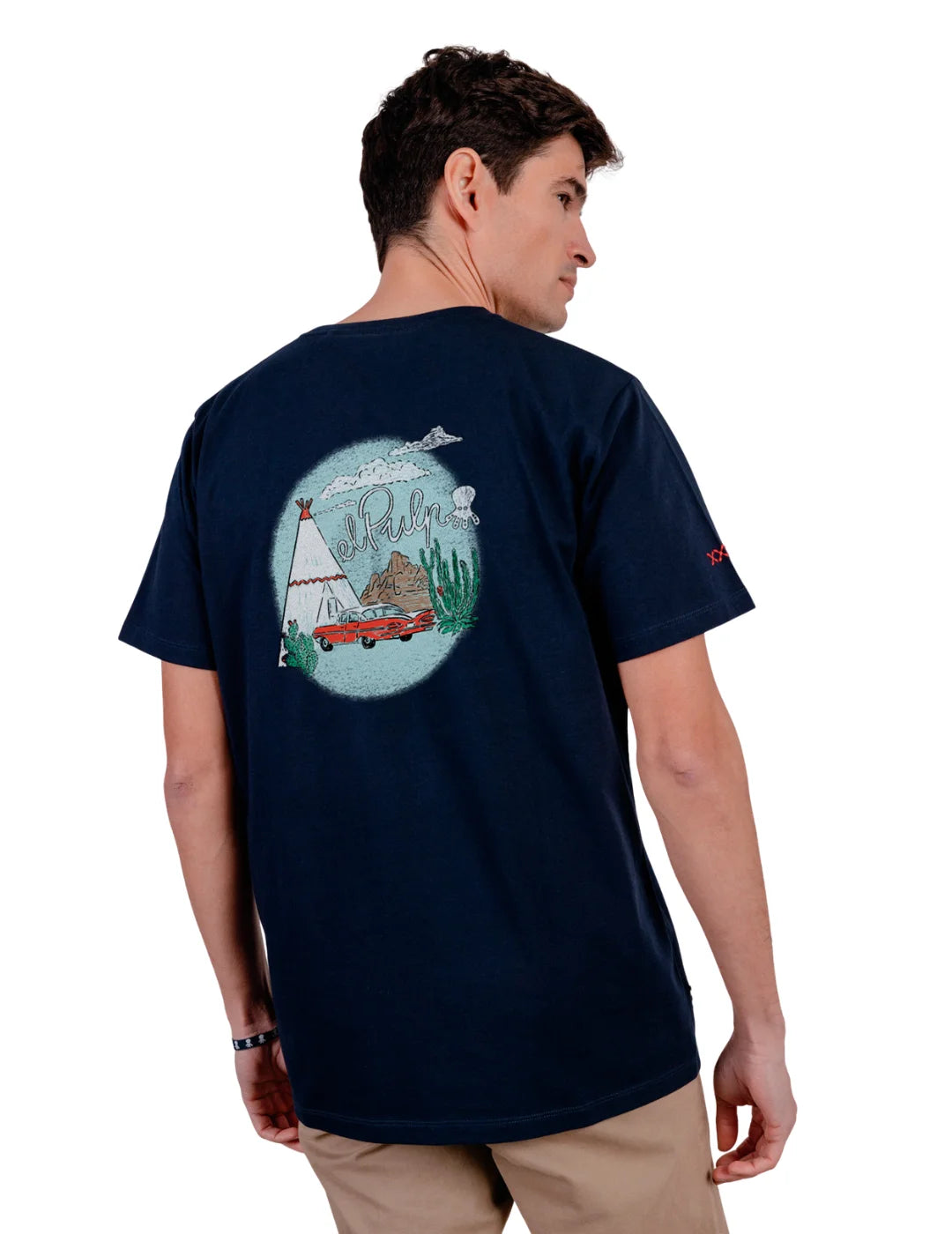 Camiseta El Pulpo Tipi Desierto Azul Marino | Bicos de Fío