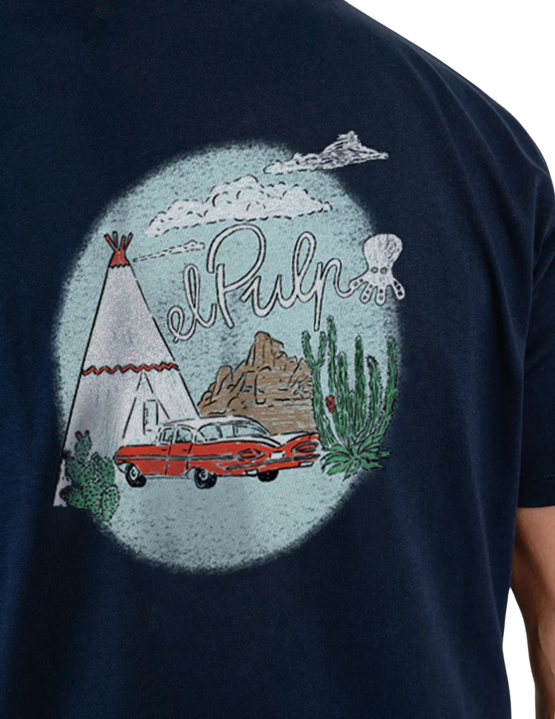Camiseta El Pulpo Tipi Desierto Azul Marino | Bicos de Fío