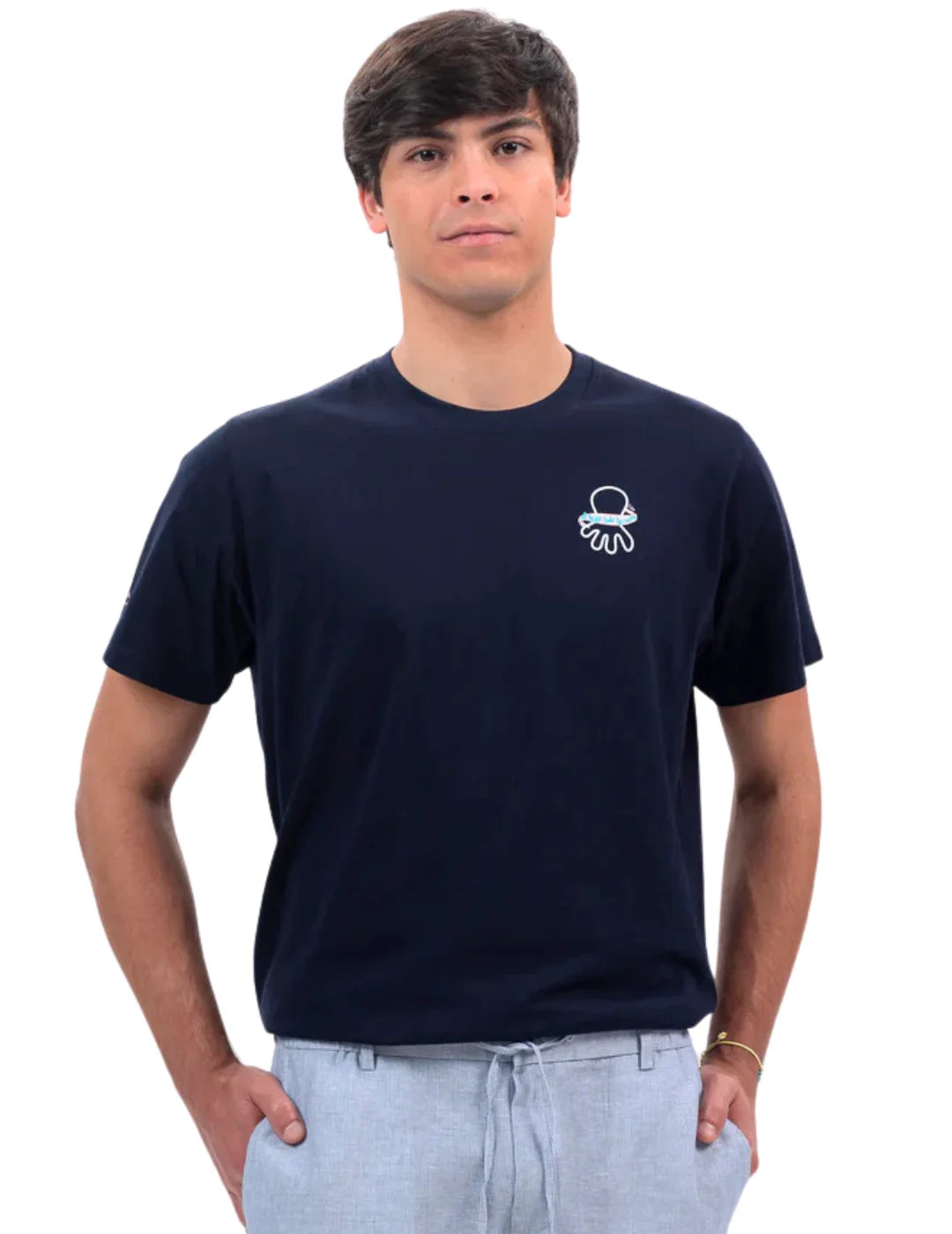 Camiseta elPulpo Estampado Logo Azul Marino | Bicos de Fío