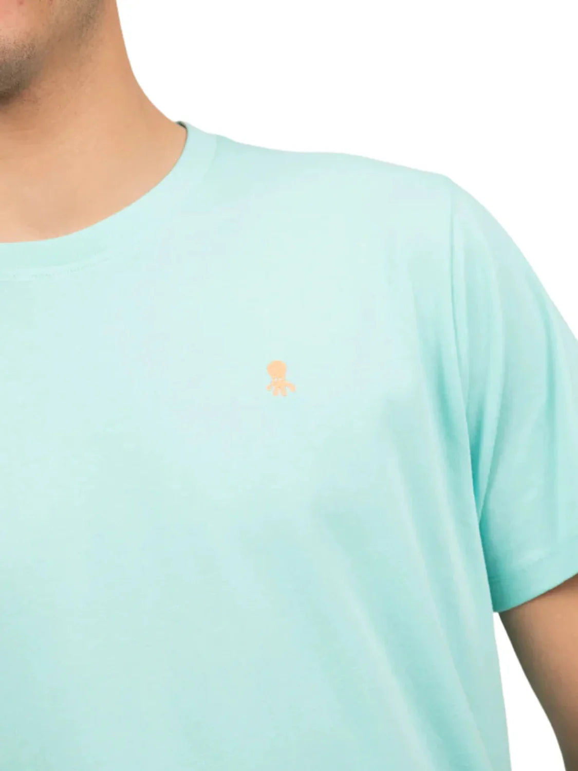 Camiseta elPulpo Logo Bordado Contraste Verde Agua | Bicos de Fío