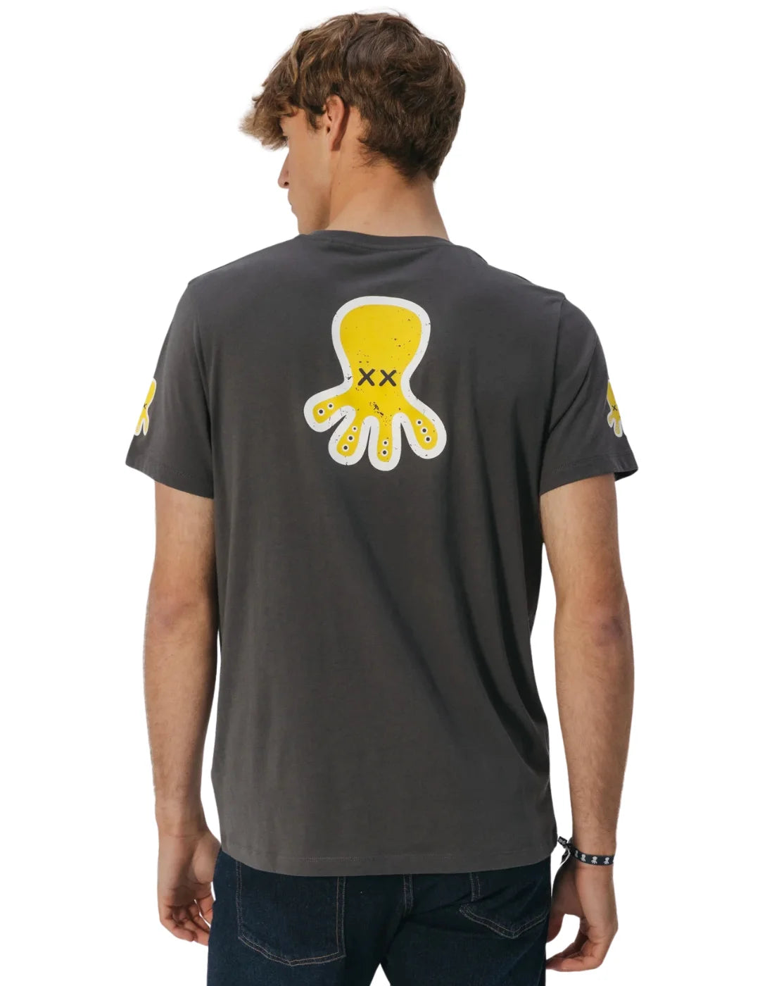 Camiseta El Pulpo Triple Logo Desgastado Antracita | Bicos de Fío