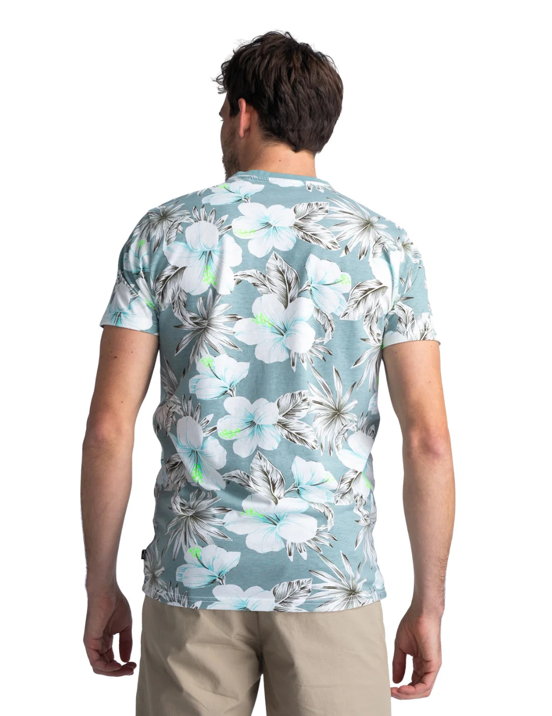 Camiseta Estampado Floral Petrol Industries Azul | Bicos de Fío