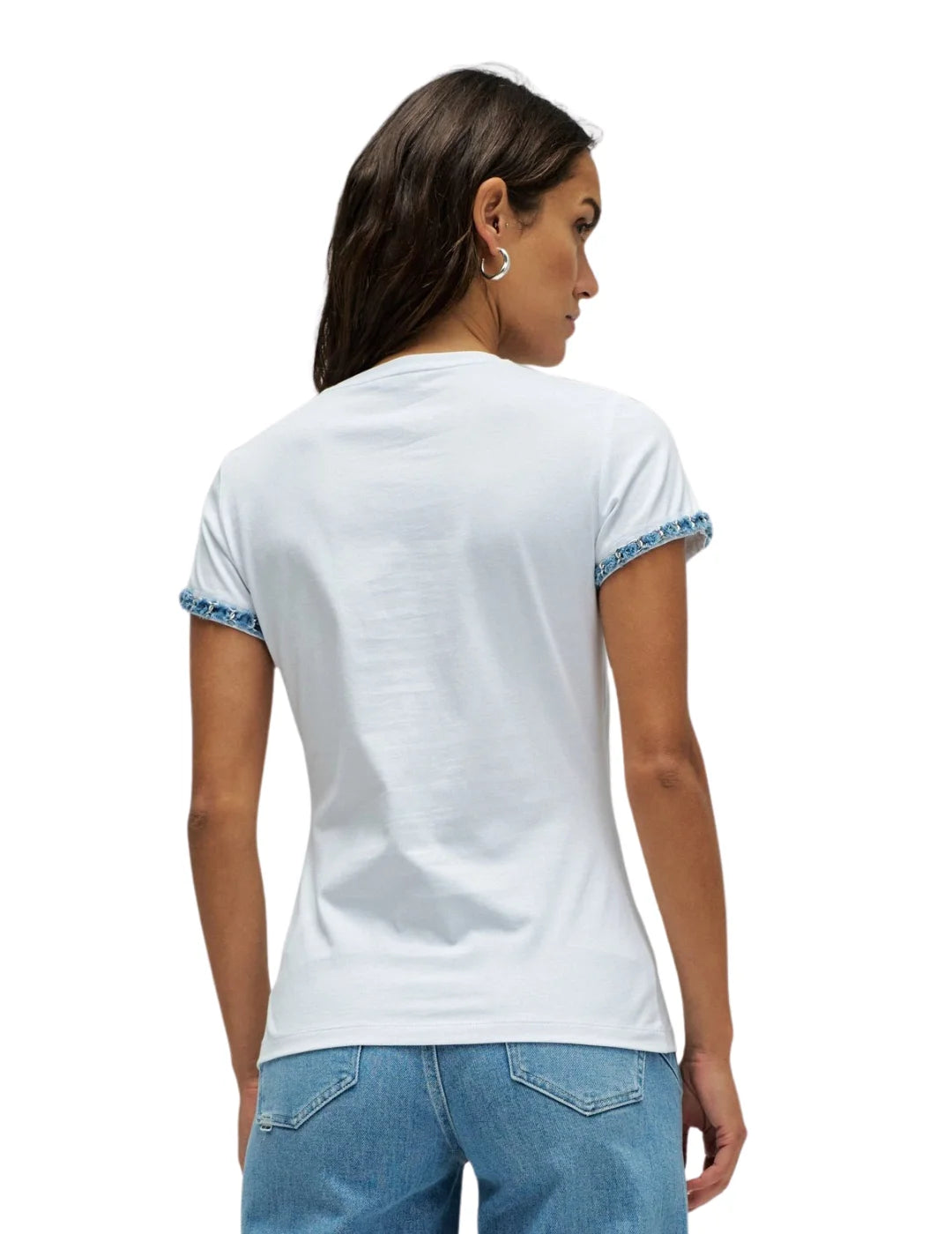 Camiseta Logo Denim Salsa Jeans Blanco | Bicos de Fío