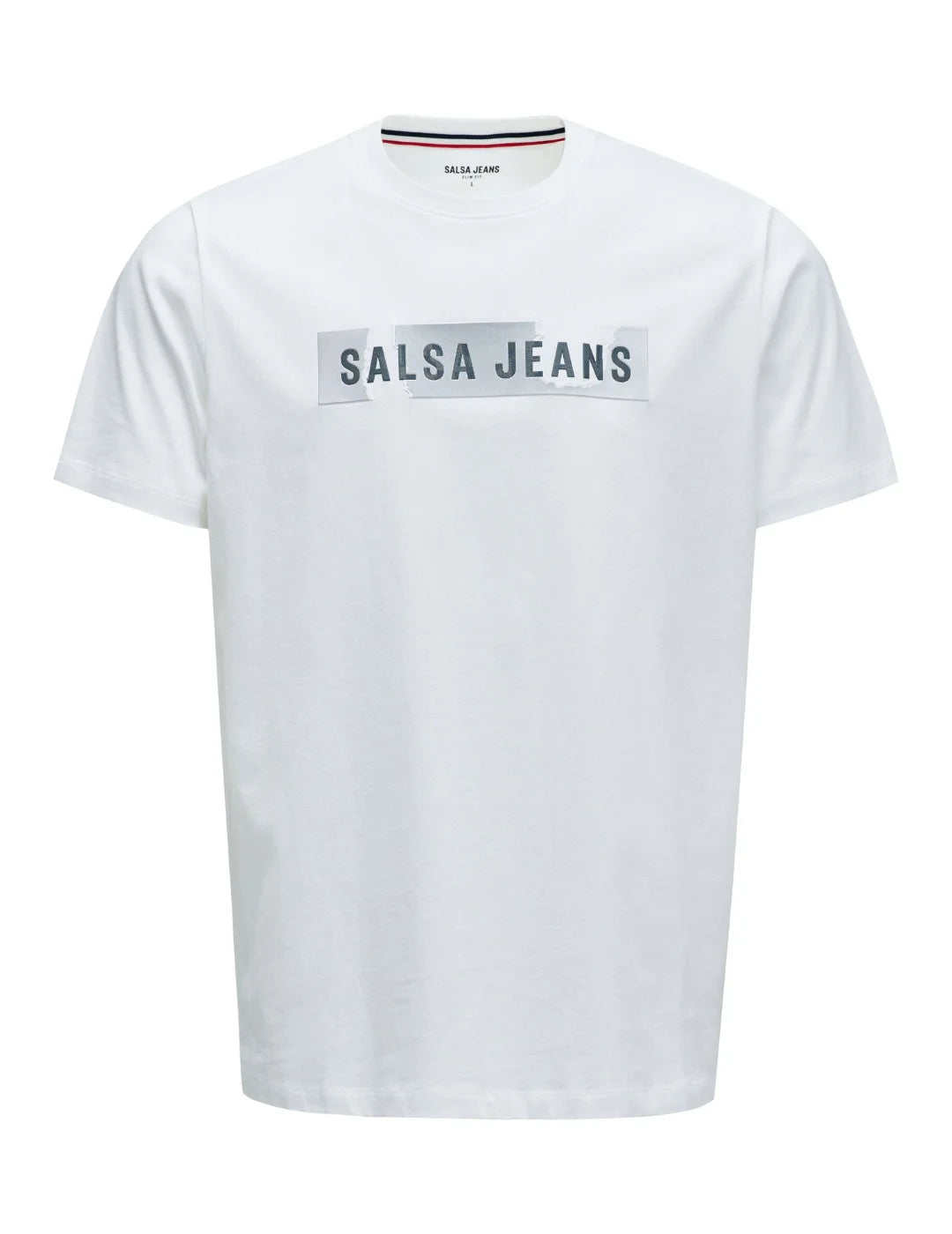 Camiseta Salsa Jeans Logo Foil Blanco | Bicos de Fío