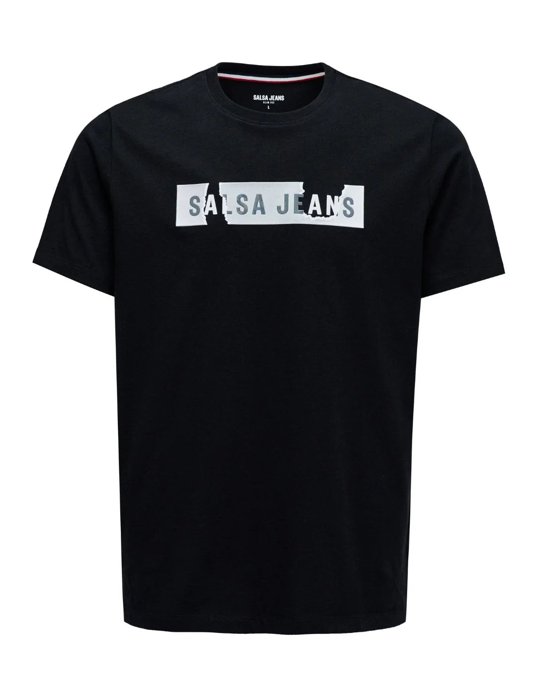 Camiseta Salsa Jeans Logo Foil Negro | Bicos de Fío