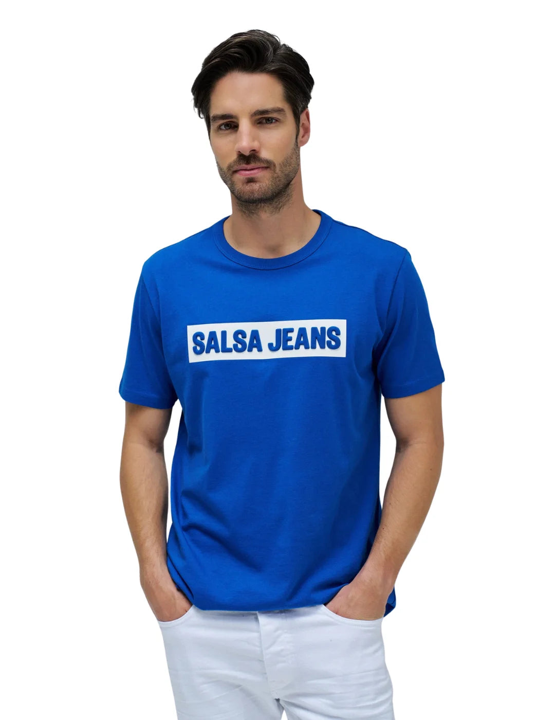 Camiseta Logo Relieve Salsa Jeans Azul | Bicos de Fío