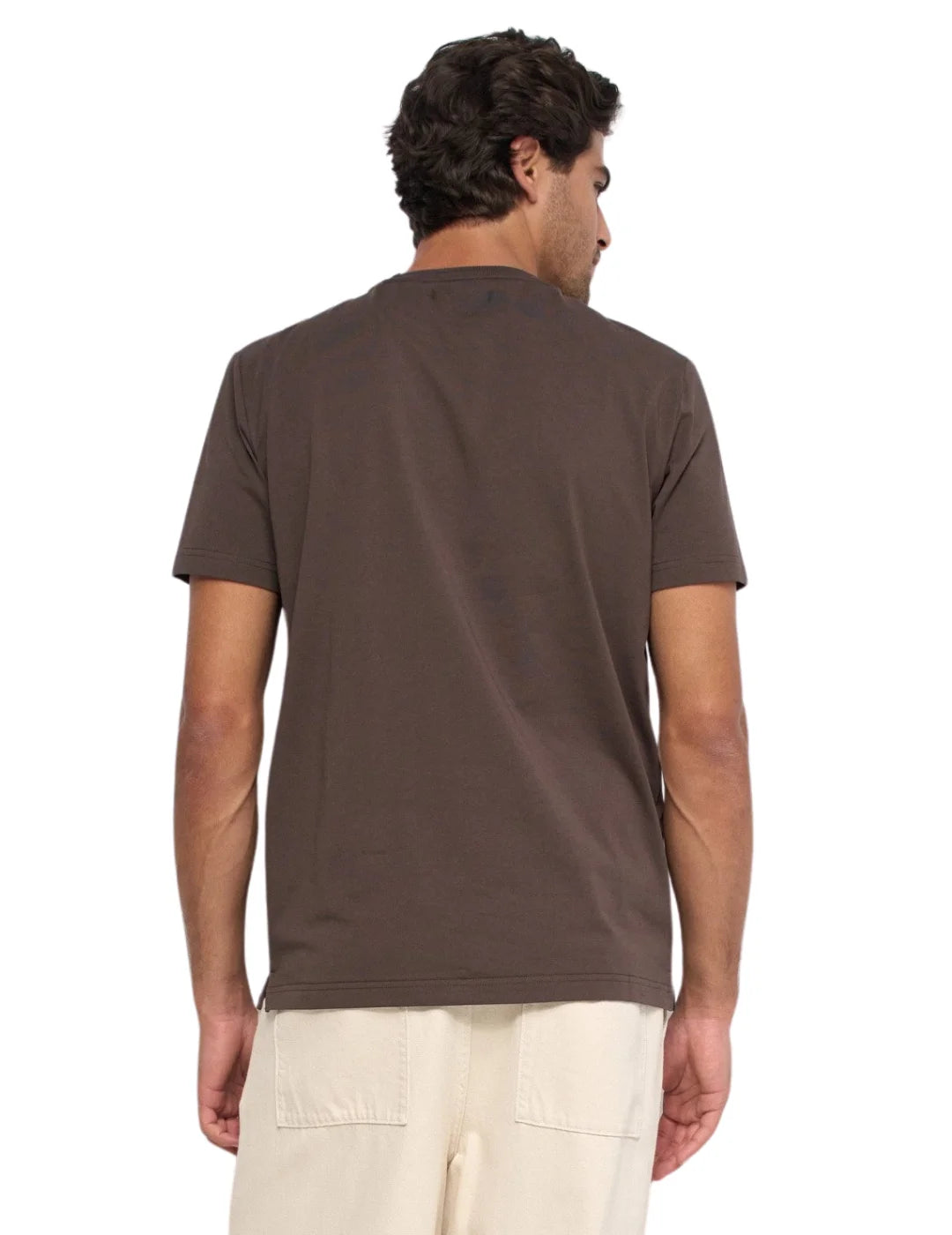 Camiseta Logo Relieve Salsa Jeans Marrón | Bicos de Fío