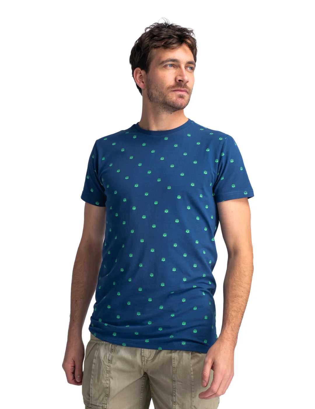 Camiseta Petrol Industries Microprint Azul | Bicos de Fío