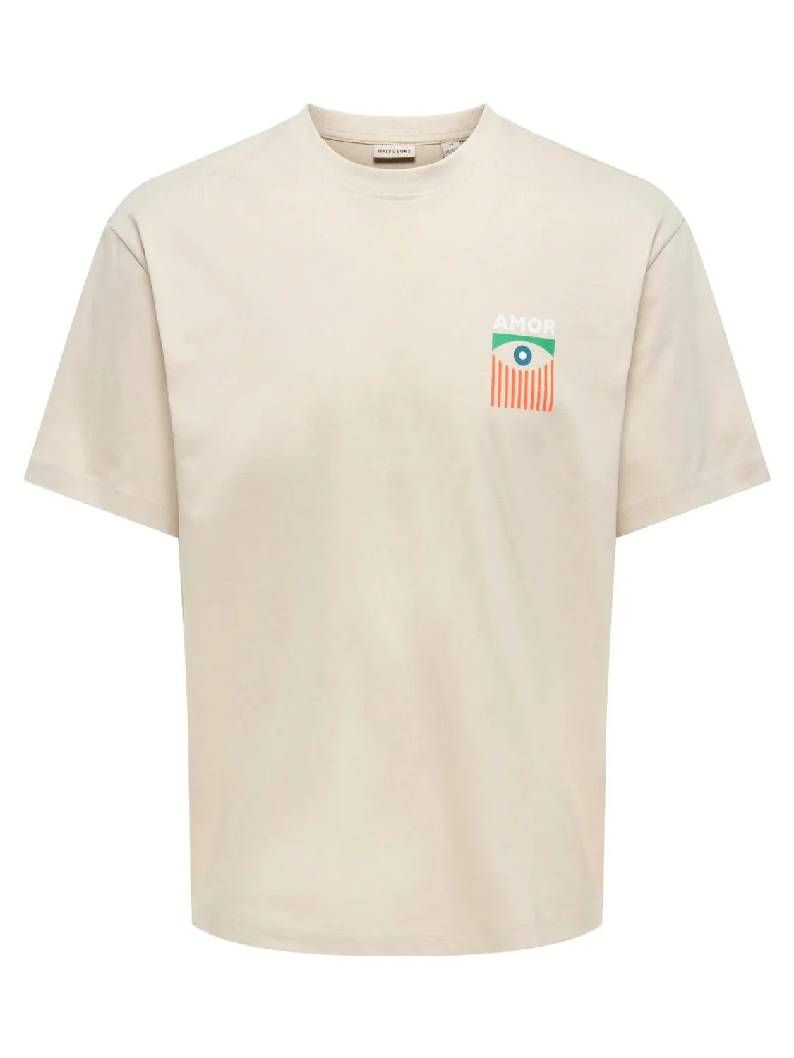 Camiseta ONLY&SONS Fred Life Moderne Beige | Bicos de Fío