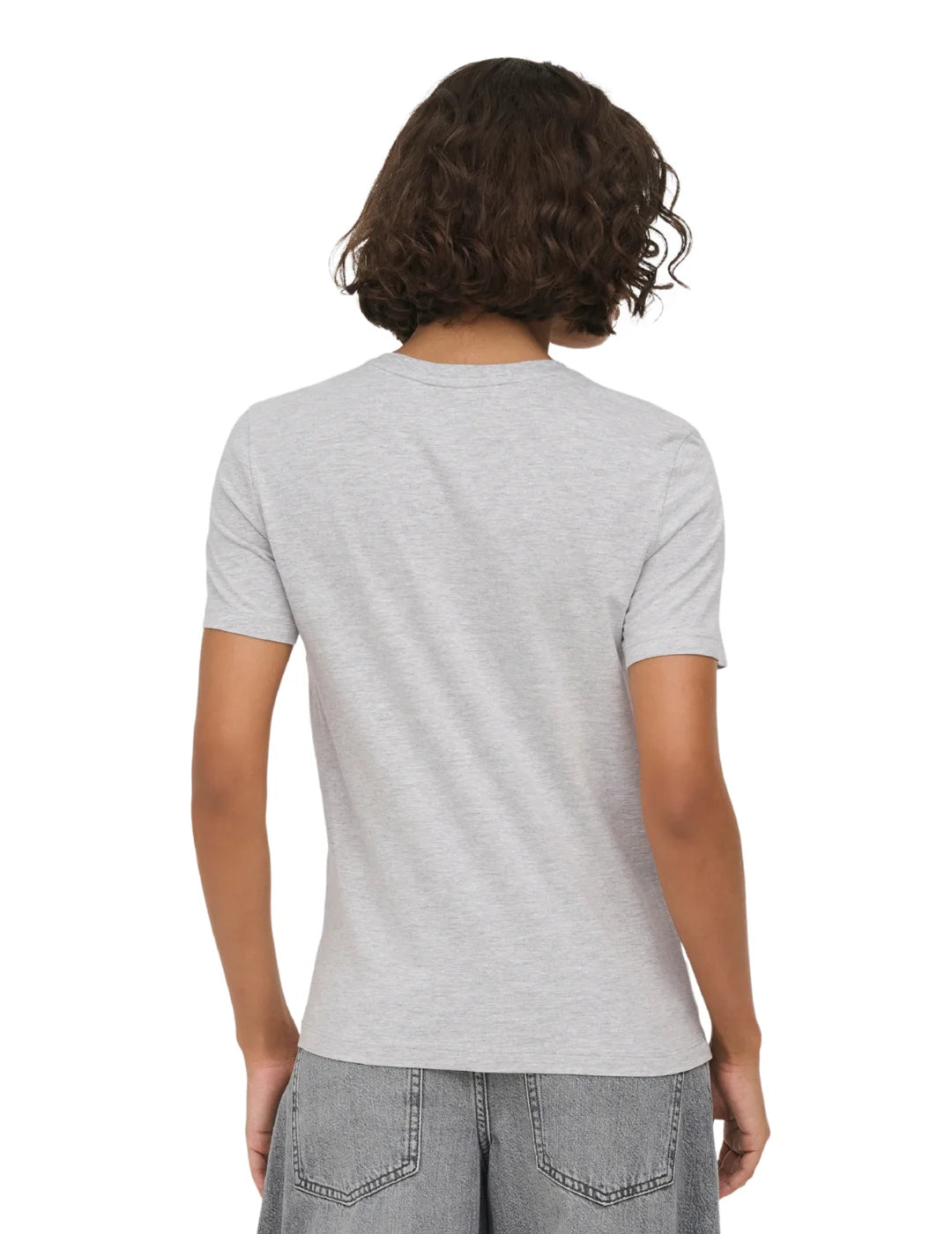 Camiseta ONLY Baria Cat Good Feeling Gris | Bicos de Fío