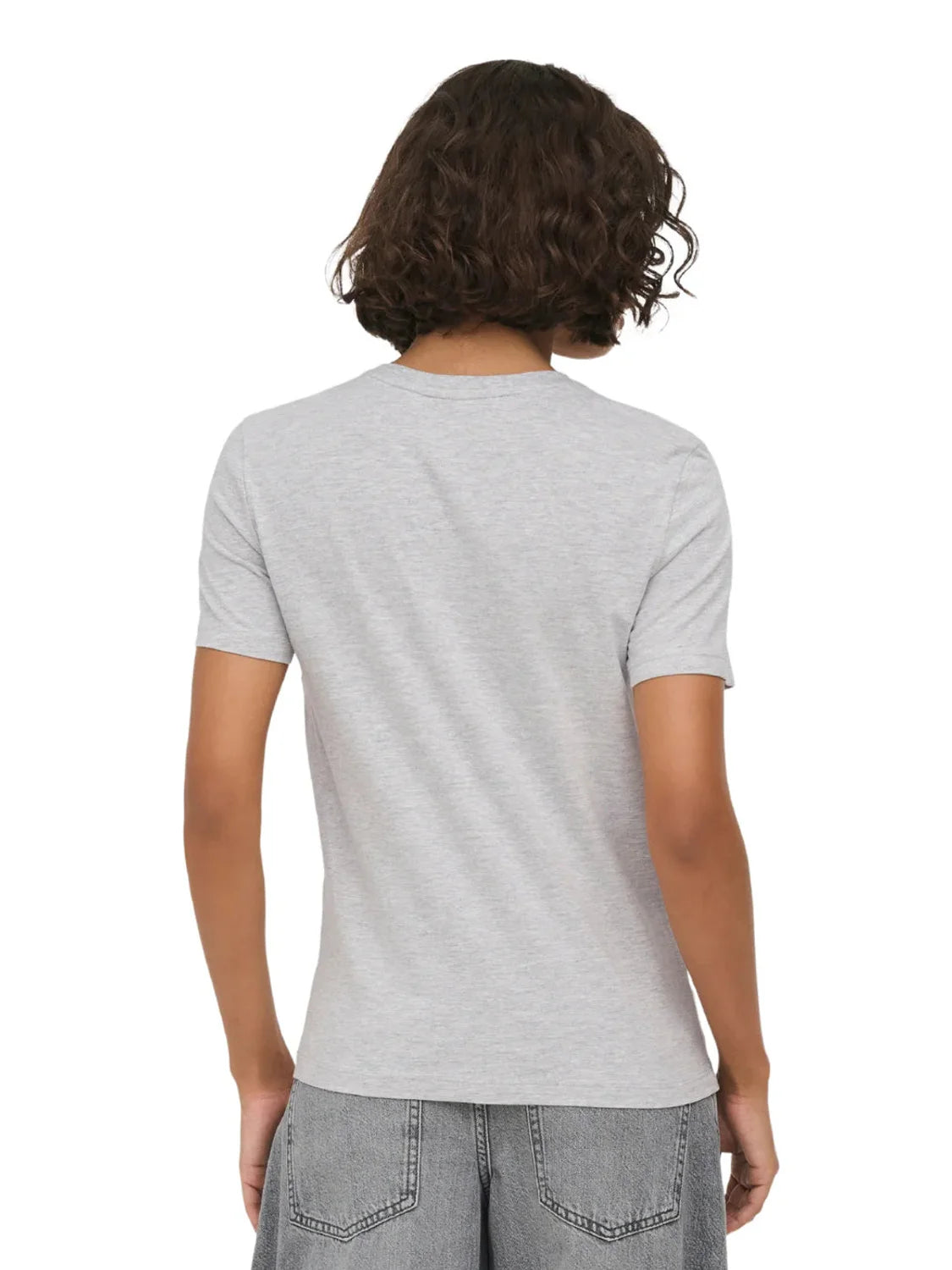 Camiseta ONLY Baria Cat Good Feeling Gris | Bicos de Fío