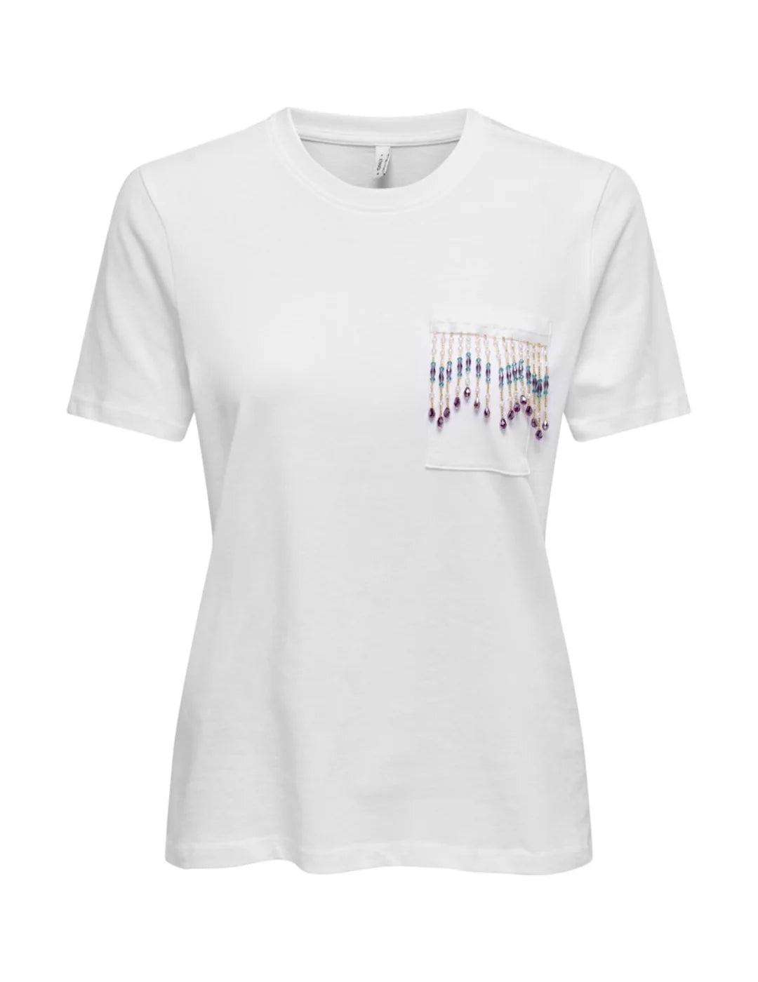 Camiseta ONLY Elis Indi Blanco | Bicos de Fío